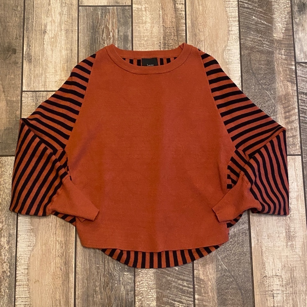 Lumiere Rust and Black Striped Knit